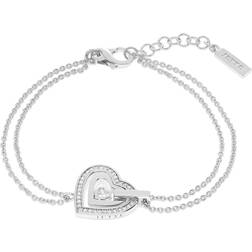 Jette Hearts Bracelet - Silver/Transparent