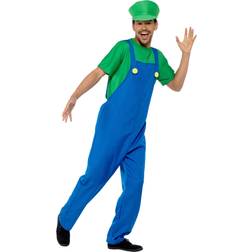 Karnival Costumes Green Plumber Video Game Guy Men's Costume