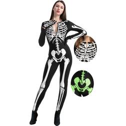 Spooktacular Creations Adult Women Glow in the Dark Skeleton Costume