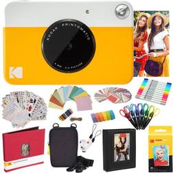 Kodak Printomatic Instant Camera gul allt-i-ett-paket Zink fotopapper 20 ark markörer, fotoalbum och mer