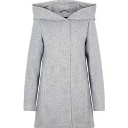 Vero Moda Hood Curve Coat - Light Grey Melange