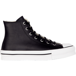 Converse Big Kid's Chuck Taylor All Star Lift Platform Leather - Black/Natural Ivory/White