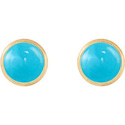 Ole Lynggaard Lotus Stud Earrings - Gold/Turquoise