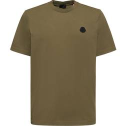 Moncler Logo Detail Cotton Jersey T-shirt - Olive Green