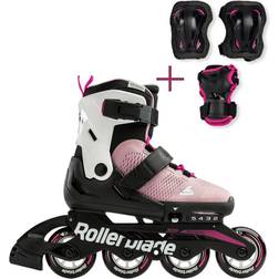 Rollerblade Microblade Inlines Rullskridsko Skateskyd Pink/Vit 33-36.5