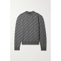 Balenciaga Mini Allover Logo Sweater heather_grey