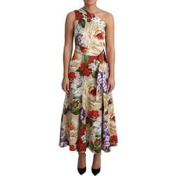 Dolce & Gabbana Print Silk Stretch One Shoulder Dress Floral IT42