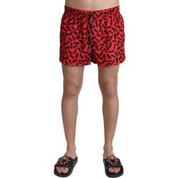 Dolce & Gabbana Red Patterned Beachwear Shorts Swimwear IT4