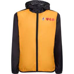 Comme des Garçons Logo Hooded Bicolor Full Zip Jacket Orange