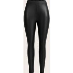 Shein Solid PU Leather Skinny Pants