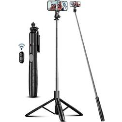 SelfieShow 71" Phone Tripod & Selfie Stick, All in One Extendable Cell Phone Tripod with Wireless Remote, Tripod Stand for iPhone & Travel Tripod 360° Rotation Compatible with iPhone Android Phone, Camera