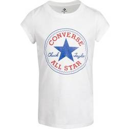 Converse Girls Logo Print Cotton T-shirt With Short Sleeves, 8-15 Years