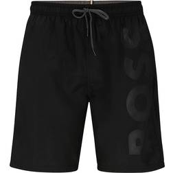 Men's Logo-Embossed Swim Shorts Black Black