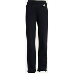 Moncler High-rise wool-blend straight pants black