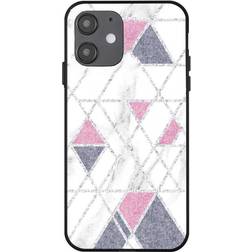 MAULUND iPhone 12 Mini Cover med Print Geometri Hvid Marmor