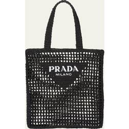 Prada Crochet Tote Bag With Logo