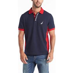Nautica Men's Short Sleeve Color Block Polo Shirt - Navy