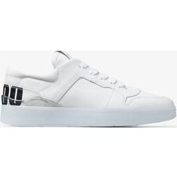 Jimmy Choo Womens X White/white Florent Logo-print Leather and Cotton-canvas Low-top Trainers