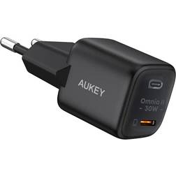 Aukey Omnia II Mini Hurtigoplader USB-C, PD, 30W Sort