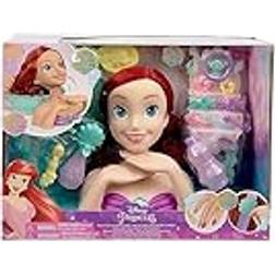 Disney Princess Grandi Giochi Styling Head, Huvud för den lilla sjöjungfrun Ariel, med badkar ingår för att göra schampo och färgändringsfunktion DND23000