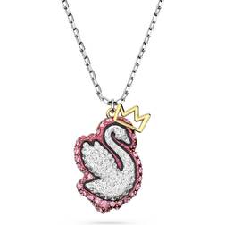 Swarovski Pop Swan pendant, Swan, Pink, Rhodium plated