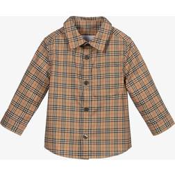 Burberry Kids Baby Archive Check stretch-cotton shirt beige