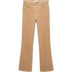 Mango Flared Cropped Corduroy Jeans - Brown