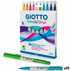 Giotto Tuschpennor Turbo Soft Brush Multicolour 10 antal