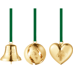Georg Jensen Bell, Ball & Heart Gift Set Gold Julgranspynt 5.4cm 3st