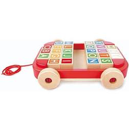 Hape Letter Building Blocks in Pull Along Carriage