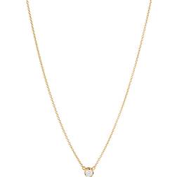 Georg Jensen Signature Pendant Necklace - Gold/Diamond