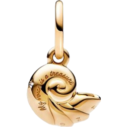 Pandora Disney The Little Mermaid Enchanted Shell Dangle Charm - Gold/Transparent