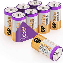 GP Batteries Extra Alkaline C Batteries 8-pack