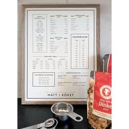 Kunskapstavlan Measurements In The Kitchen Beige Poster 30x40cm