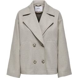 Only Short Coat - White/Simply Taupe