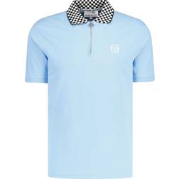 Sergio Tacchini Check Collar Polo Shirt - Sky Blue