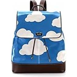 Personalized School Bag - White Cloud/Blue