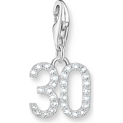 Thomas Sabo Number 30 Charm Pendant - Silver/Transparent
