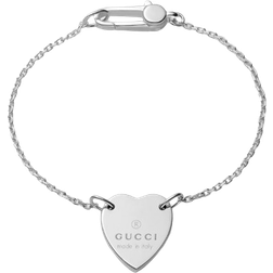 Gucci Heart Pendant Bracelet - Silver