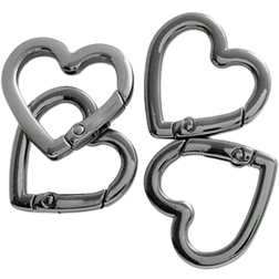 Shein 5pcs Metal Heart Shape Clasps Openable Carabiner Keychain Bag Hook Buckle Accessories