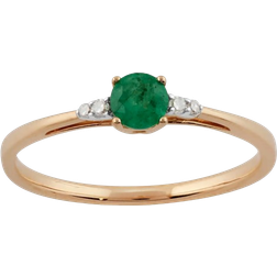 Gemondo Classic Round Ring - Gold/Emerald/Diamonds