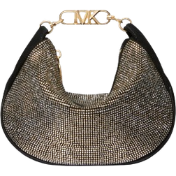 Michael Kors Kendall Small Embellished Suede Shoulder Bag - Black