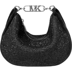 Michael Kors Kendall Small Embellished Suede Shoulder Bag - Black