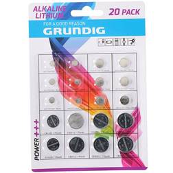 Grundig Set of coin cell alkaline batteries various types 20 pcs