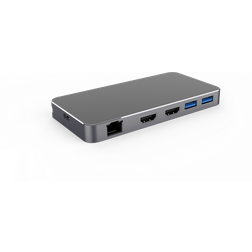 Nördic 1 to 7 USB-C Docking Station for Dual Monitors 2xHDMI 8K30Hz 4K120Hz PD3.0 100W 2xUSB-A 1xUSB-C 1xRJ45 Giga Macbook M1 & M2