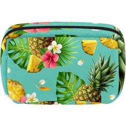 Pineapple Comosus Flower Trendy Travel Makeup Bag - Multicolour