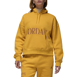 Nike Women's Jordan Brooklyn Fleece Pullover Hoodie - Yellow Ochre/Dusty Peach