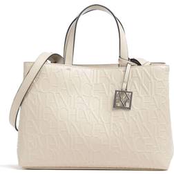 Armani Exchange Logo All Over Tote Bag - Dusty Ground