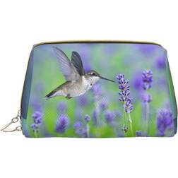 WURTON Travel Makeup Bags - Birds in Purple Lavender Floral Flowers