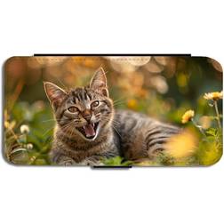 Giftoyo Laughing Cat Flip Wallet Case for iPhone 14 Plus